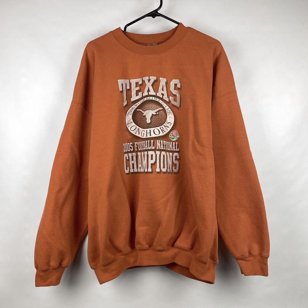 VTG Texas Longhorns 2005 National Champions Sweatshirt Rose Bowl 2006 UT 2XL